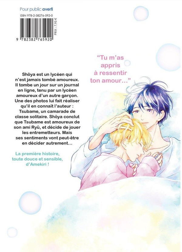 Verso de l'album Journal d'un premier amour