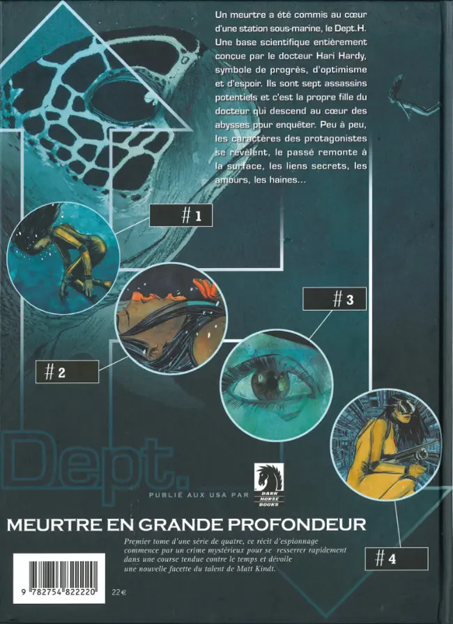 Verso de l'album Dept. H - Meurtres en grande profondeur #1/4