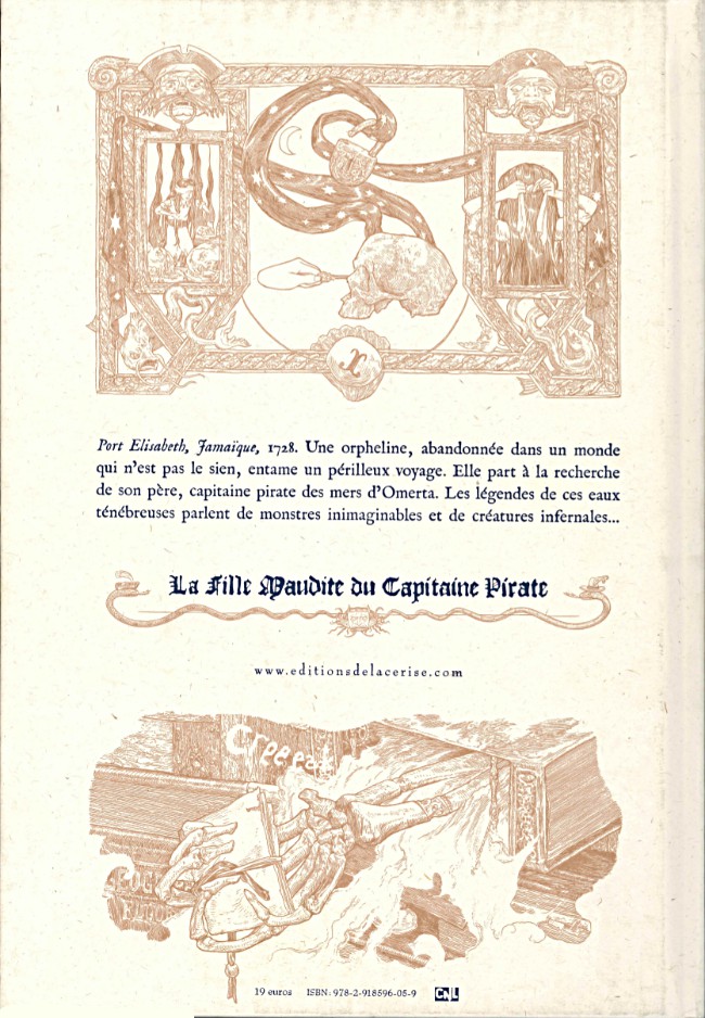 Verso de l'album La Fille Maudite du Capitaine Pirate Volume premier