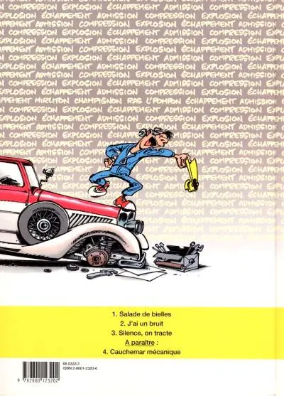 Verso de l'album Garage Isidore Tome 3 Silence, on tracte