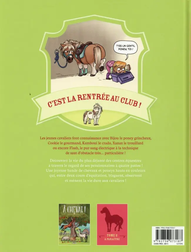 Verso de l'album À Cheval ! Tome 1 Hip Hippique, Hourra !