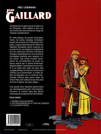 Verso de l'album Jean Gaillard Tome 3 Le hussard perdu