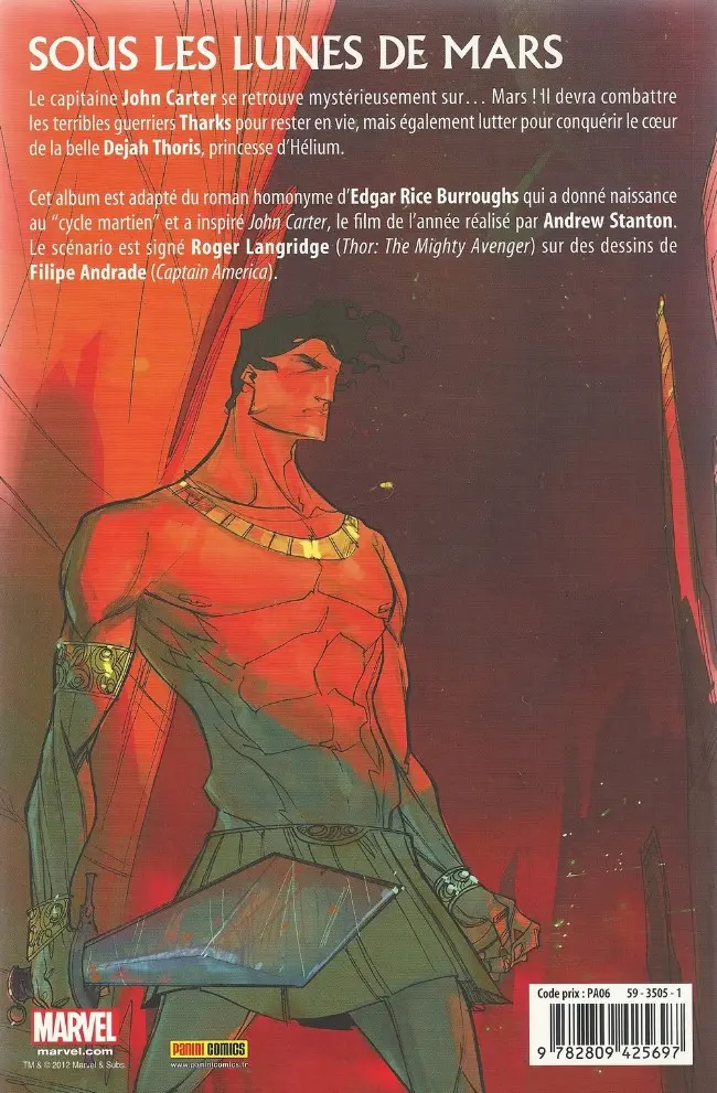 Verso de l'album John Carter Une princesse de mars
