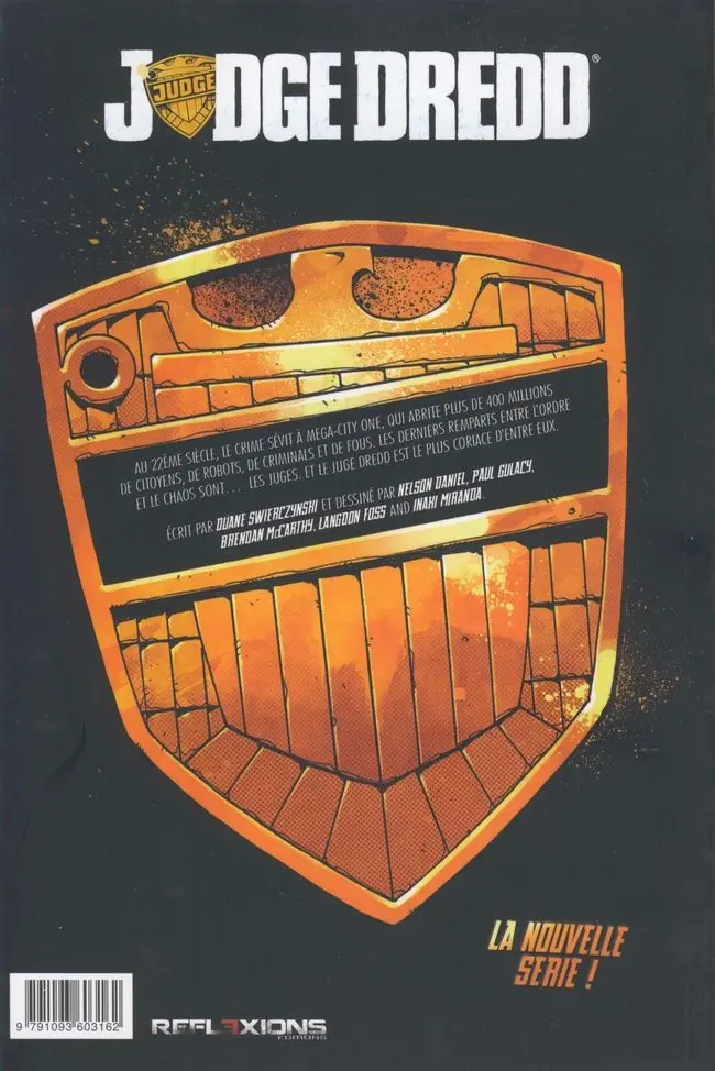 Verso de l'album Judge Dredd Tome 1