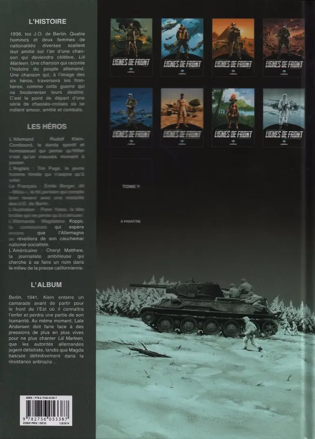 Verso de l'album Lignes de front Tome 8 Enfer blanc sur Leningrad
