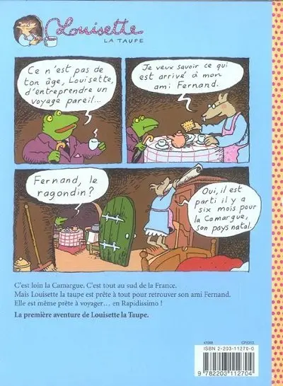 Verso de l'album Louisette la taupe Tome 1 Rapidissimo