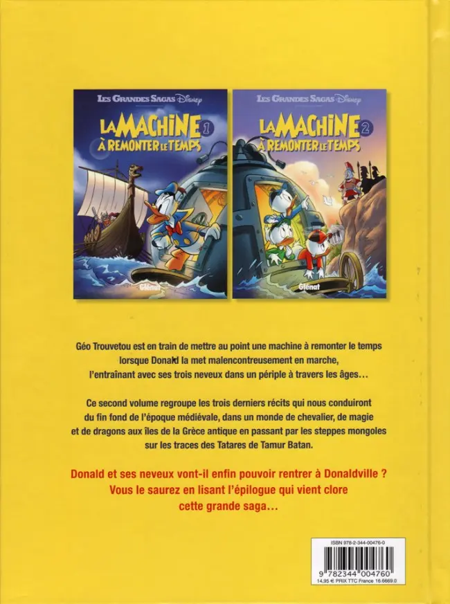 Verso de l'album La Machine à remonter le temps Tome 2