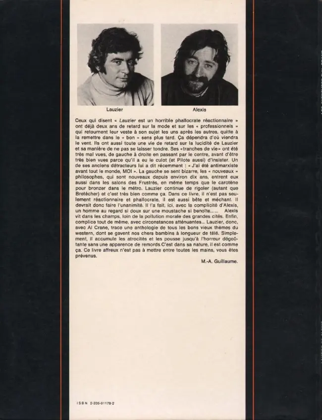 Verso de l'album Al Crane Tome 1 Les aventures d'Al Crane