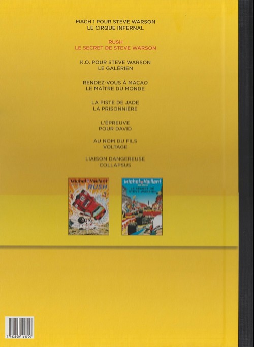 Verso de l'album Michel Vaillant LEADER : Le Maître du monde automobile Volume 2 Rush - Le secret de Steve Warson