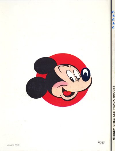 Verso de l'album Mickey à travers les siècles Tome 9 Mickey chez les Peaux-Rouges