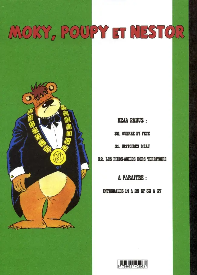 Verso de l'album Moky, Poupy et Nestor Tome 32 Les pieds-agiles hors territoire