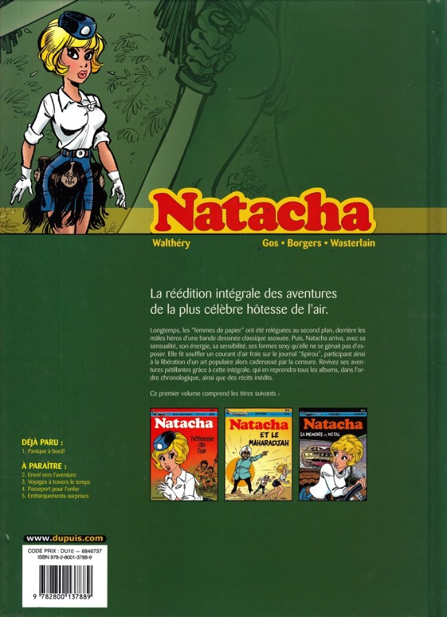 Verso de l'album Natacha Intégrale 1 Panique à bord !