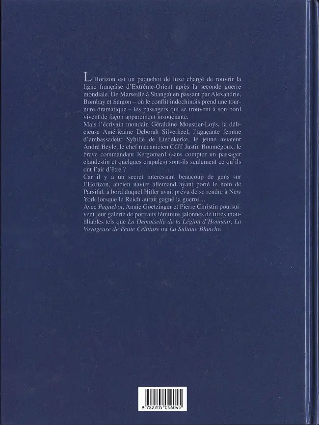Verso de l'album Paquebot