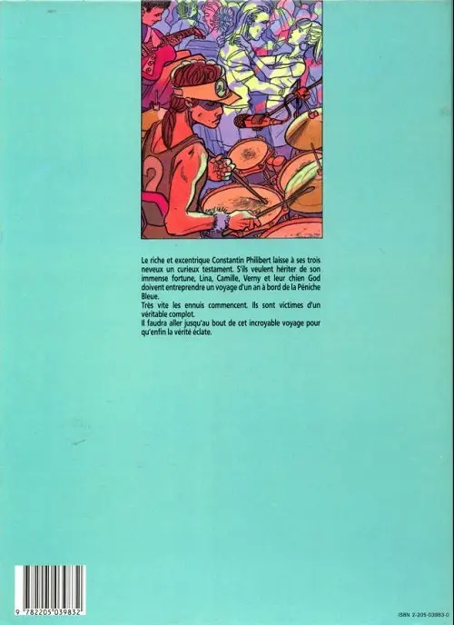 Verso de l'album La Péniche bleue L'étrange héritage