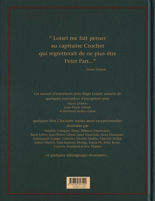 Verso de l'album Peter Pan Loisel, dans l'ombre de Peter Pan