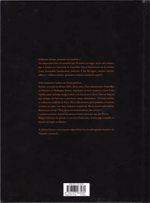 Verso de l'album Seznec Tome 1 Malheur à vous, jurés bretons !