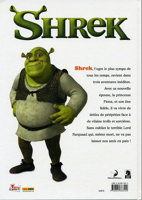 Verso de l'album Shrek