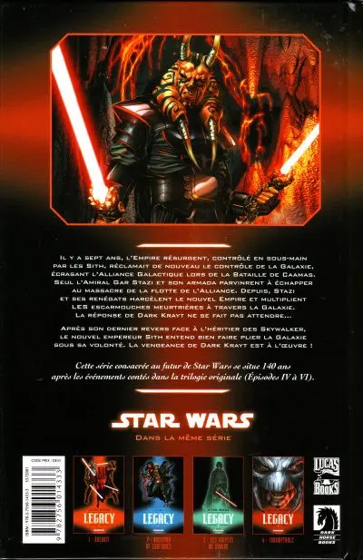 Verso de l'album Star Wars - Legacy Tome 4 Indomptable