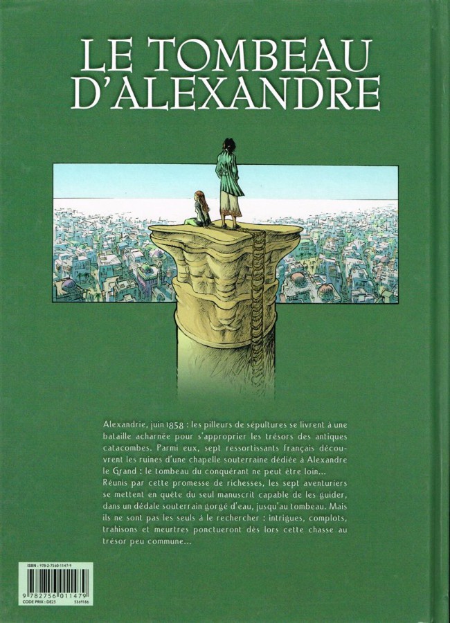 Verso de l'album Le Tombeau d'Alexandre Tome 1 Le Manuscrit de Cyrène