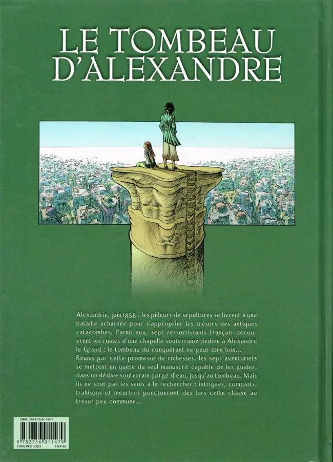 Verso de l'album Le Tombeau d'Alexandre Tome 1 Le Manuscrit de Cyrène