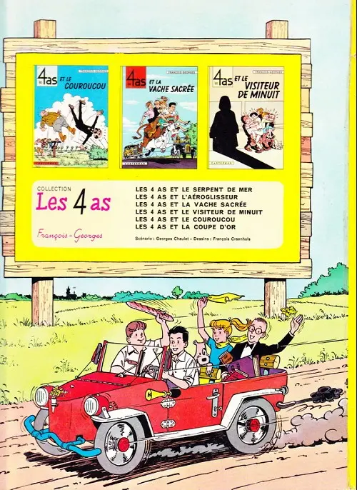 Verso de l'album Les 4 as Tome 1 Les 4 as et le serpent de mer