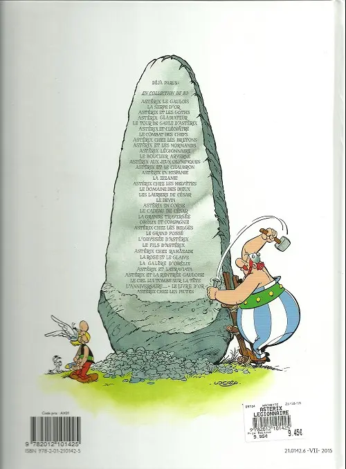 Verso de l'album Astérix Tome 10 Astérix légionnaire