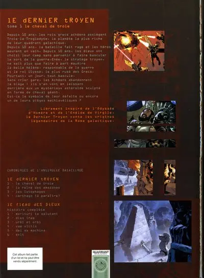 Verso de l'album Le Dernier Troyen Tome 1 Le cheval de Troie