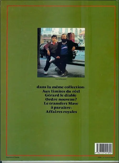 Verso de l'album Jaunes Tome 1 Aux limites du réel