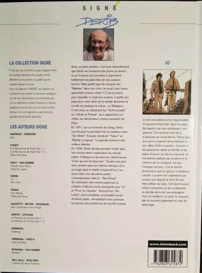 Verso de l'album Jo