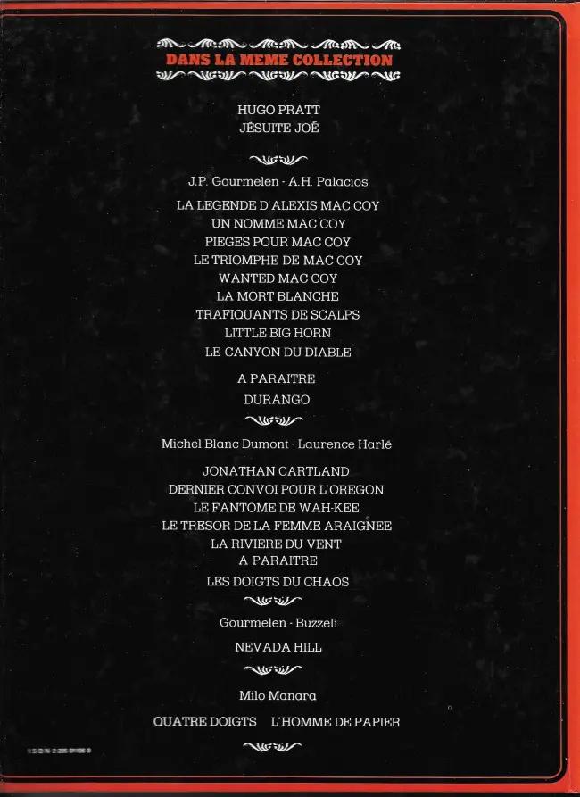 Verso de l'album Mac Coy Tome 7 Trafiquants de scalps