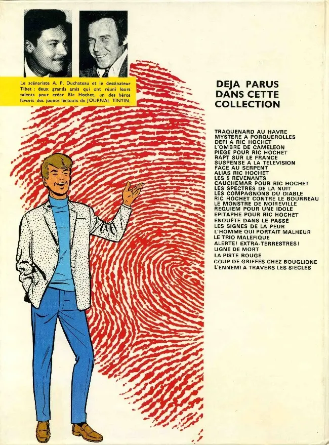 Verso de l'album Ric Hochet Tome 3 Défi à Ric Hochet