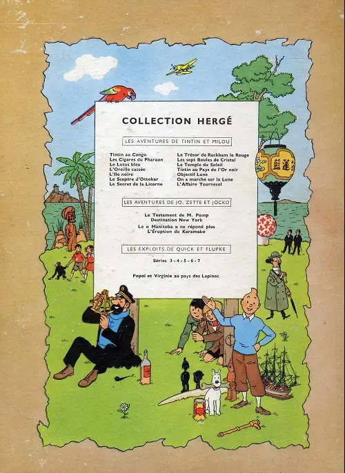 Verso de l'album Tintin Tome 7 L'île noire