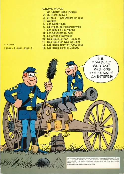 Verso de l'album Les Tuniques Bleues Tome 4 Outlaw