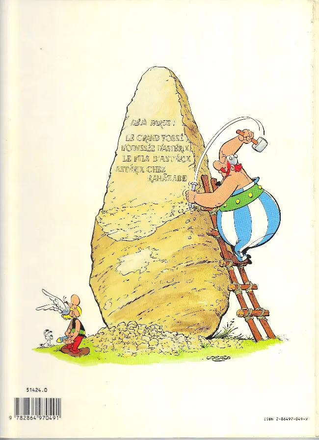 Verso de l'album Astérix L'Album du film Le Coup du menhir
