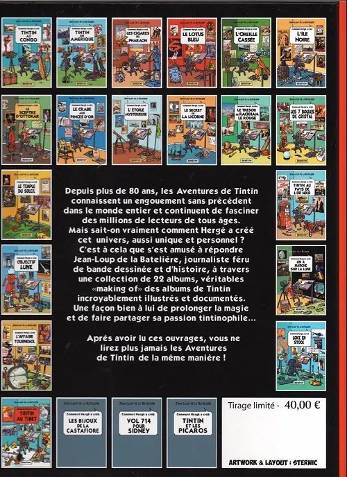 Verso de l'album Comment Hergé a créé... Tome 20 Les bijoux de la Castafiore
