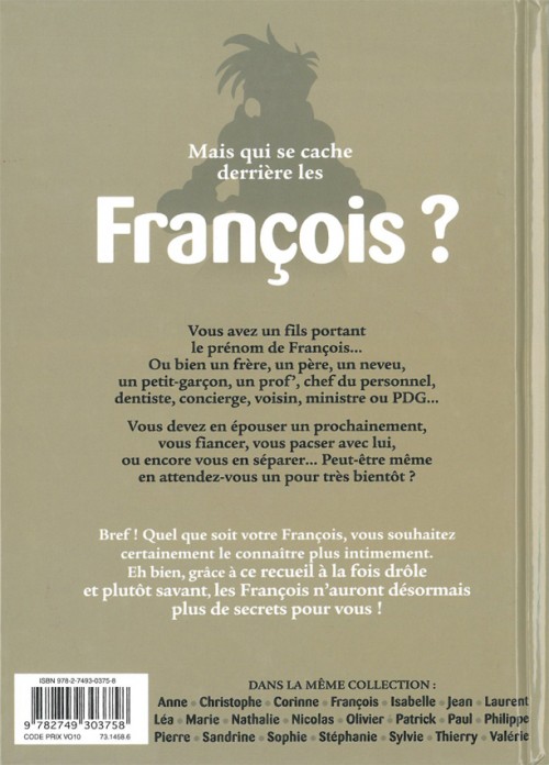 Verso de l'album L'Encyclopédie des prénoms en BD Tome 19 François