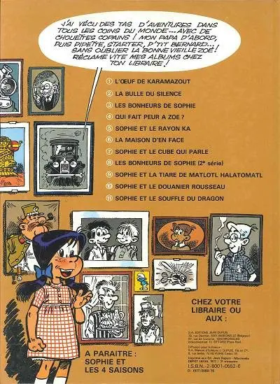 Verso de l'album Sophie Tome 12 Cette sacrée Sophie