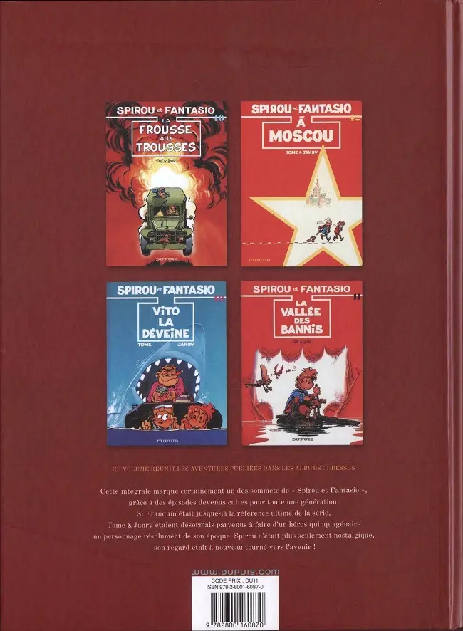 Verso de l'album Spirou et Fantasio - Intégrale Dupuis 2 Tome 15 1988-1991