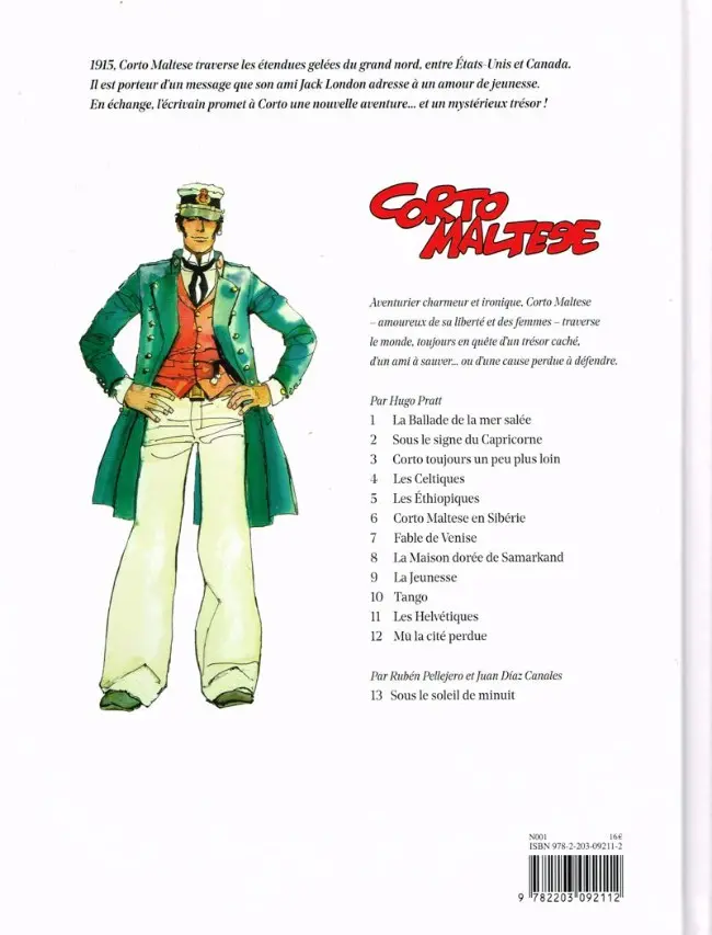 Verso de l'album Corto Maltese Tome 13 Sous le soleil de minuit