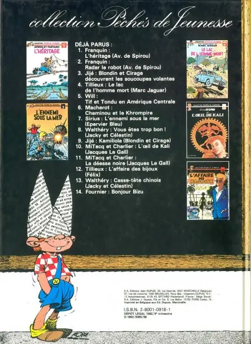 Verso de l'album Bizu Tome 0 Bonjour Bizu