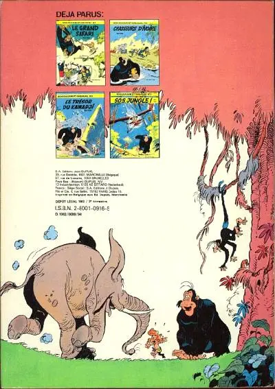 Verso de l'album Boulouloum et Guiliguili (Les jungles perdues) Tome 5 La saga des gorilles