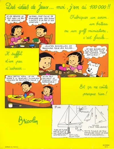 Verso de l'album Bricolin et Bricolette Tome 1 Les loisirs de Bricolin et Bricolette