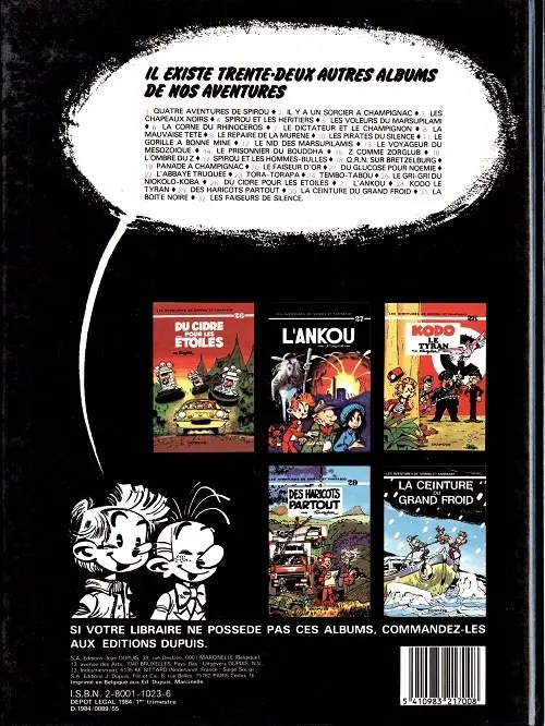Verso de l'album Spirou et Fantasio Tome 32 Les faiseurs de silence