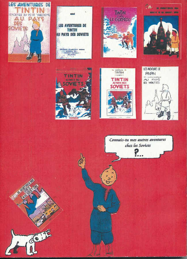 Verso de l'album Tintin Les aventures de Tintin en Union Soviétique