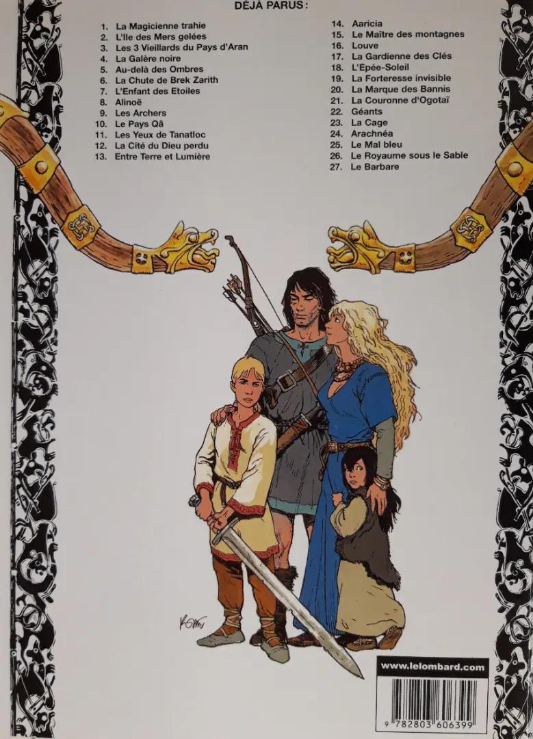 Verso de l'album Thorgal Tome 12 La cité du dieu perdu