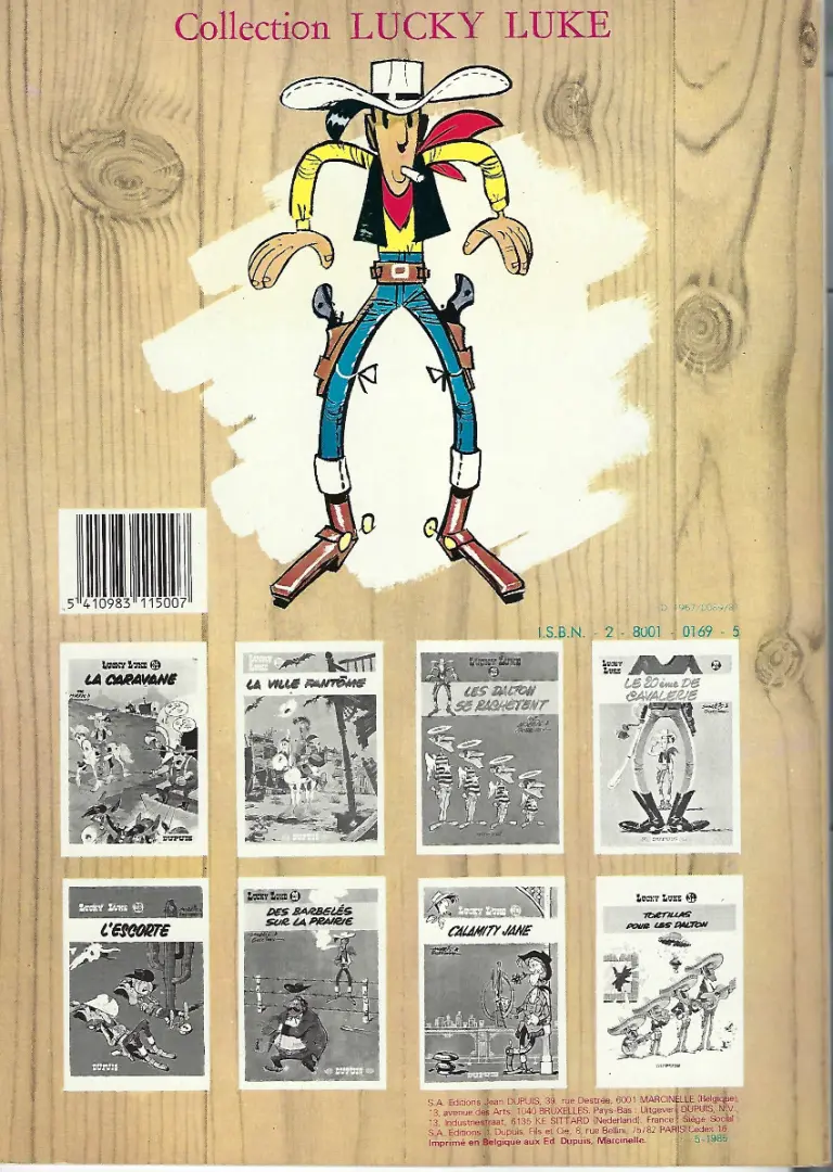 Verso de l'album Lucky Luke Tome 30 Calamity Jane