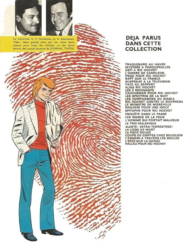 Verso de l'album Ric Hochet Tome 19 Les signes de la peur