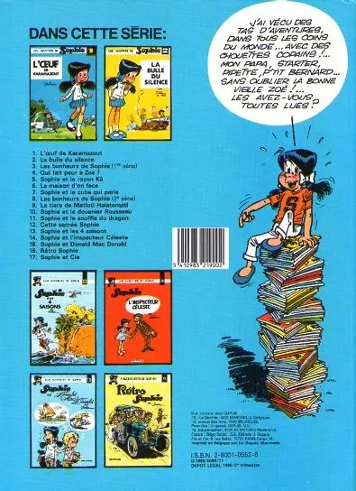 Verso de l'album Sophie Tome 12 Cette sacrée sophie