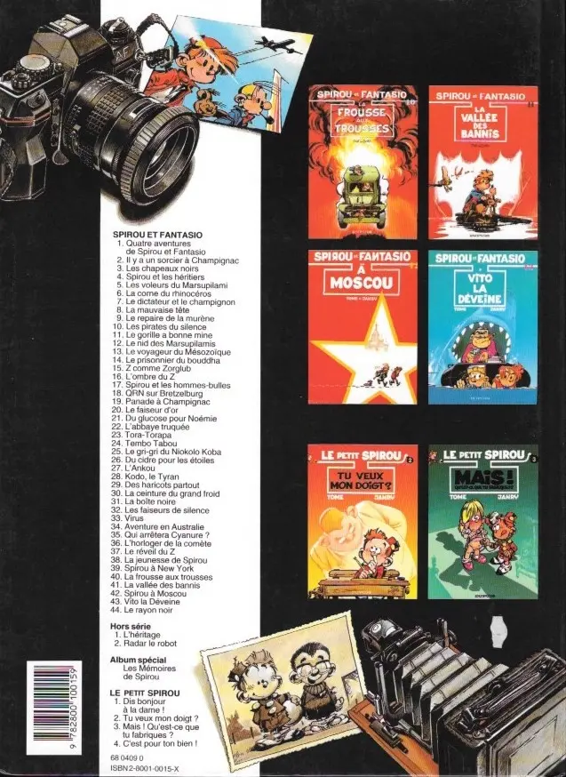 Verso de l'album Spirou et Fantasio Tome 13 Le voyageur du mésozoïque
