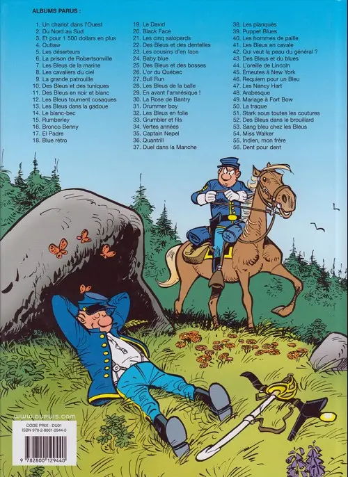 Verso de l'album Les Tuniques Bleues Tome 43 Des bleus et du blues